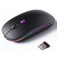 Ratón Bluetooth Recargable Delgado con Logotipo Personalizado, Ratón Inalámbrico Ultrafino de 2.4GHz con Receptor Nano USB