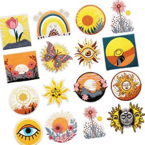 Iron on Embroidery Sun Glass <b>rainbow</b> butterfly Flower Tulip Patch for Decoration Gift - Product Image 1