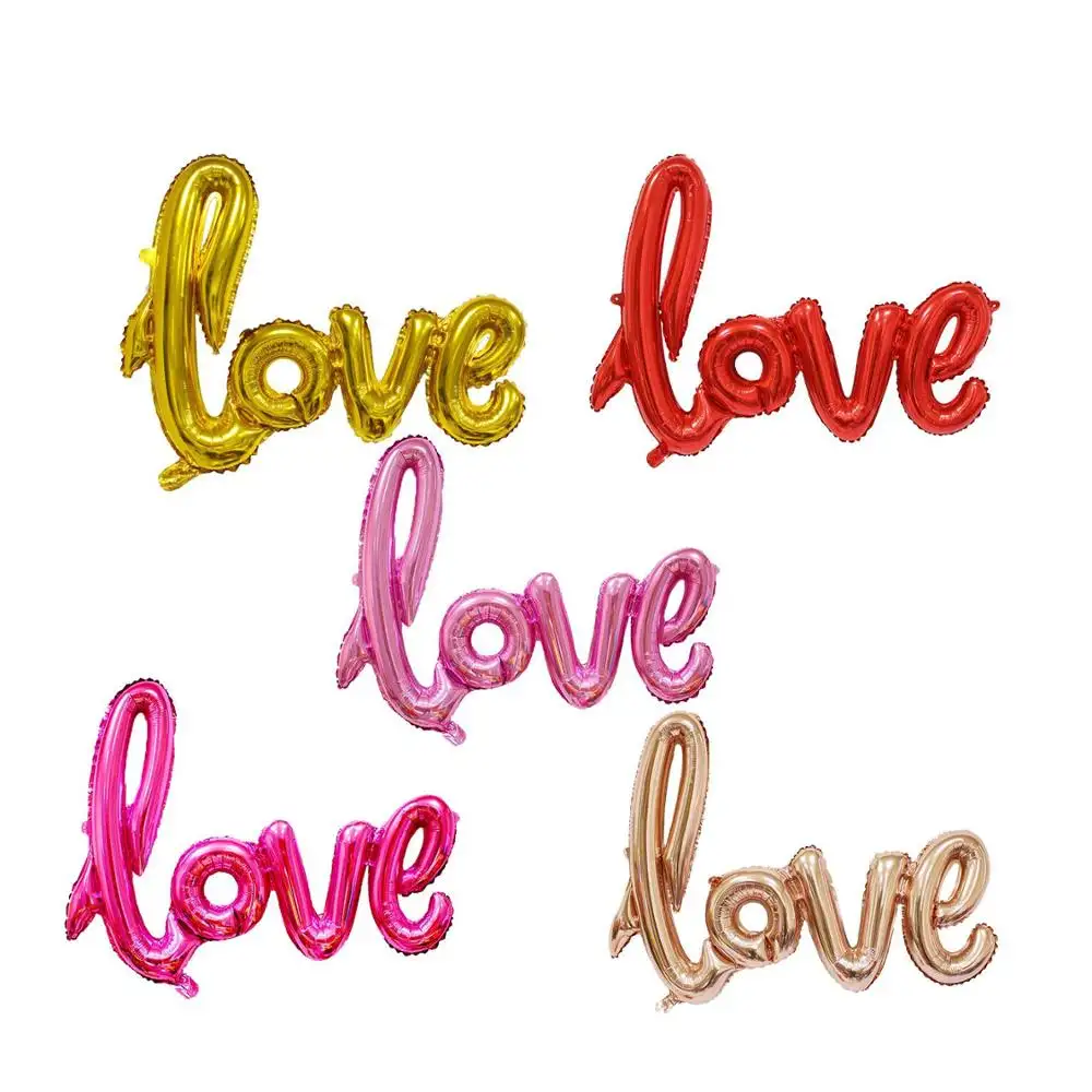 Оптовая продажа Соединенные любовь алюминиевые свадебные украшения партии Алфавит буквы фольги шар для Дня Святого Валентина