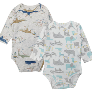 Tuta da bambino A livello A scatto Unisex abito strisciante A maniche lunghe body neonato tutina in puro cotone tinta unita - Product Image 6