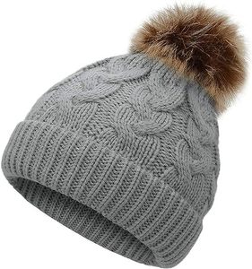 Gorro de Punto de <span class=keywords><strong>Invierno</strong></span> para Mujer, Diseño de Calavera con Pelo Sintético, Estilo Playa, Camuflaje, <span class=keywords><strong>2023</strong></span> - Product Image 3