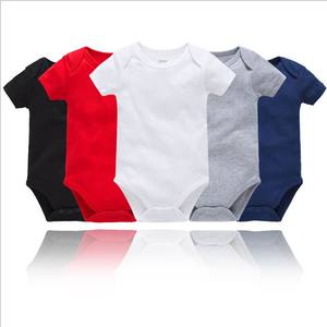 Ropa de Bebé al por Mayor Personalizada de Algodón Orgánico de Manga Corta para Recién Nacidos, Mono de Bebé para Niño y Niña - Product Image 2