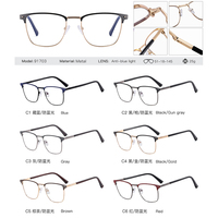 Gafas ópticas de alta calidad MS 91703, montura completa de Metal con luz antiazul y diseño fotocromático personalizado, gafas de negocios para hombres