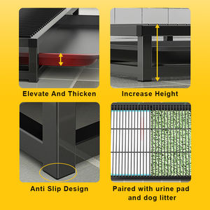 Vendita all'ingrosso di alta qualità per prevenire schizzi di urina in stile cassetto in acciaio inox cane vassoio della toilette - Product Image 6