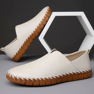 Zapatos Casuales de Cuero para Hombre, Sin Cordones, Suaves, Antideslizantes, Cómodos, Transpirables, con Suela Versátil, Diseño Moderno y a la Moda - Product Image 2