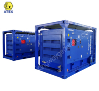 Kompresor Udara Diesel Anti Ledakan Zona ATEX 2, Pelumas Sekrup, PLC 375CFM, Bersertifikasi DNV GL ST E271, Dilengkapi Rangka Pengangkat
