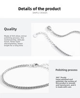 Fabrication en gros de bracelets en argent sterling 925, accessoires de bijouterie fine, bracelets chaîne tendance, zircon, cadeau de fête