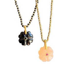 Explosieve rode druppelvormige oliebloem vergulde Boheemse diamanten kralenketting met retro lichte luxe clavicula ketting voor vrouwen - Product Image 5