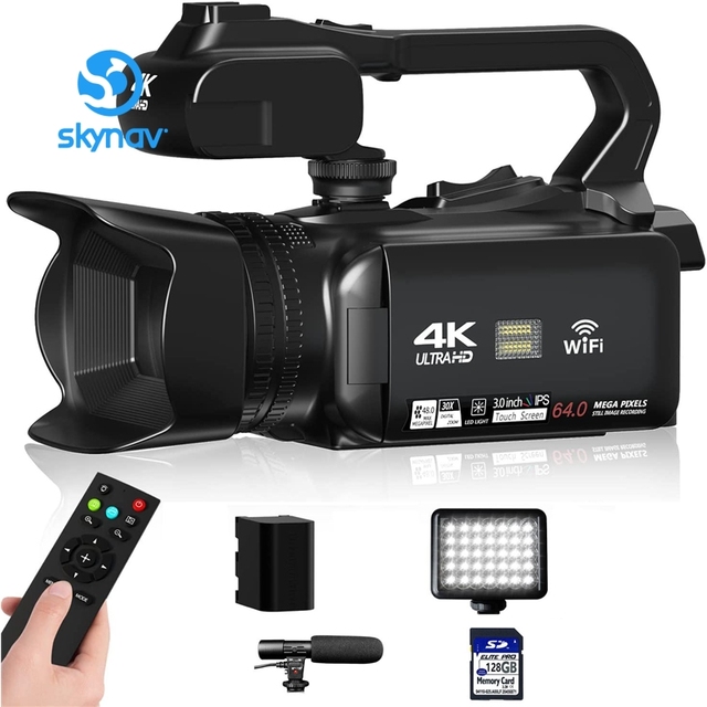 Professional Video Camcorder 60FPS 4K 18X Digital IR Night Vision Live Streaming Vlog Photography Dual Screen Waterproof