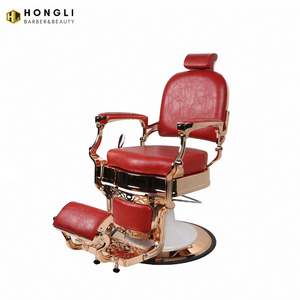 Chaise de Salon en cuir moderne haut de gamme luxe beauté barbier hommes chaise de cheveux or hauteur réglable meubles élégants pour la maison - Product Image 3