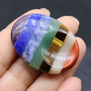 Cuentas de cuarzo ovaladas para hombre y mujer, piedra para la ansiedad, 7 Chakras, curación, meditación, elipse - Product Image 6