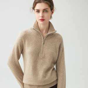 Suéter de Cachemira Grueso de 7gg para <span class=keywords><strong>Mujer</strong></span>, Suéter de <span class=keywords><strong>Cuello</strong></span> <span class=keywords><strong>Alto</strong></span> de Lana de Cachemira de Mongolia Interior con Cremallera de 1/4, Venta al por Mayor para Invierno - Product Image 2
