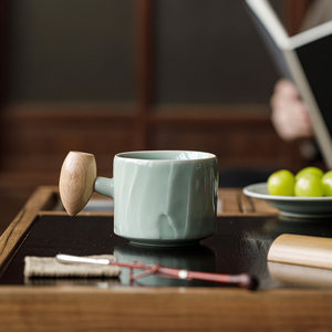 แก้วเซรามิคกาแฟกล้วยหอมเฮเซลนัท ลายเรียบง่าย สไตล์จีนใหม่ สำหรับใช้ในบ้าน - Product Image 3