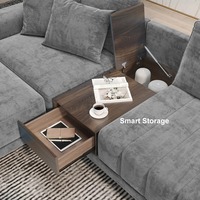 Canapé d'angle modulaire élégant en forme de L, sectionnel en tissu, siège extra large, pour salon familial, design ergonomique moderne