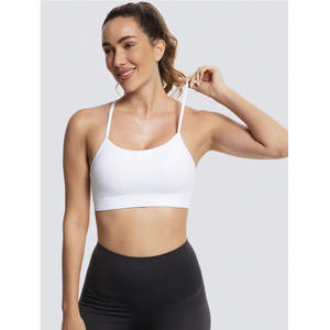 Reggiseno sportivo da donna <span class=keywords><strong>con</strong></span> schiena a Y traspirante, ad alto sostegno, imbottito, <span class=keywords><strong>con</strong></span> <span class=keywords><strong>spalline</strong></span> <span class=keywords><strong>sottili</strong></span> a spaghetto, per yoga e allenamento - Product Image 3