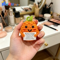 Groothandel handgemaakte gehaakte grappige lelijke oranje amigurumi pop emotionele ondersteuning fruit knuffel speelgoed bureaukameraadje