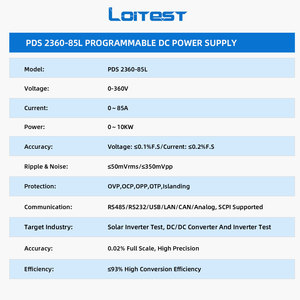 Alimentation programmable haute puissance PDS2360-85L 360V 85A 10KW 3U, conception rack, faible ondulation, OVP, OCP - Product Image 2