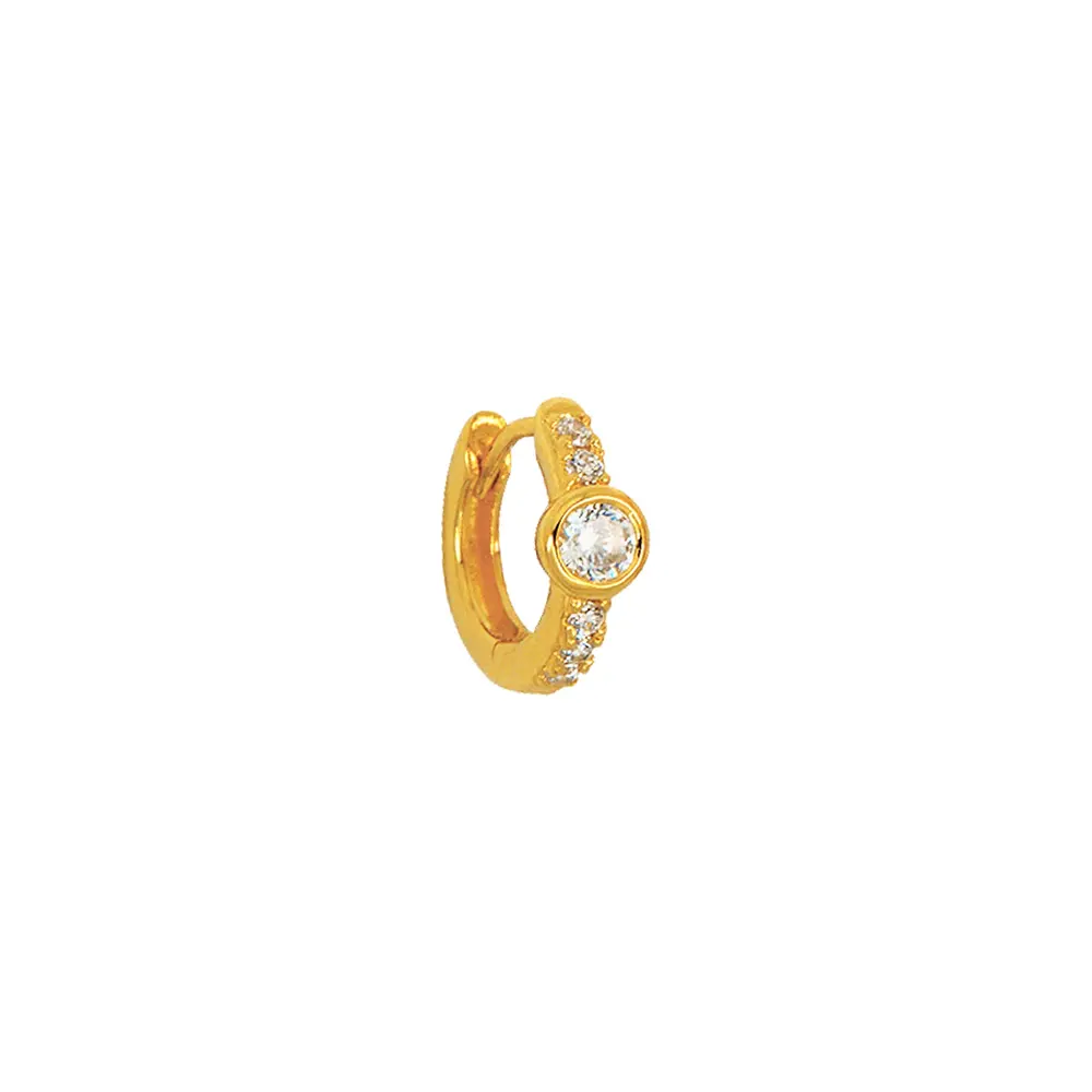 Best Brand Online fashion jewellery silver 14kt gold vermeil cubic zirconia huggie hoop earrings