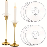 Centre de table en métal 3 pièces, plateau porte-bougie doré anti-goutte, porte-bougie conique doré fait main, décoration d'intérieur, mariage