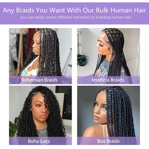 جدائل بوهو مجعدة عميقة طبيعية عذراء غير معالجة بالجملة شعر بشري Cabelo بدون خصلات للتجديل - Product Image 6