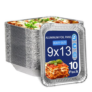 9 'X 13 дюймов алюминиевые сковороды половинного размера для парового стола глубокая сковородка лотки из оловянной фольги с крышками из фольги для жарки в форме буфета - Product Image 1