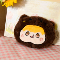 Portefeuille en peluche brodé des fabricants mini pochette de 18cm en peluche mignon porte-monnaie rond en peluche avec logo sac d'argent
