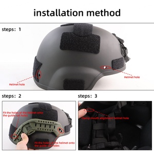 Kit de Rieles Laterales Ajustables para Casco Táctico con Cierre de Hebilla para Protección de la Cabeza, Uso en Motocicleta, Material PP Verde Oliva - Product Image 4