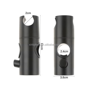 Silver Plastic Adjustable Bathroom Shower Rail Heads Stand Bath Bar <b>Bracket</b> Hanging Cylindrical Clamp <b>Black</b> Shower Head Holder - Product Image 6