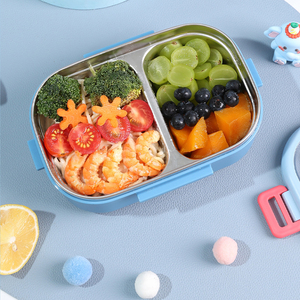 2025 conception mignonne 304 acier inoxydable étudiant boîte à lunch <span class=keywords><strong>nourriture</strong></span> stockage chaud boîte Rectangle avec diviseur boîte à lunch - Product Image 3