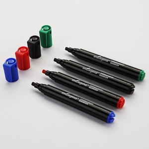 Pennarelli Permanenti di Alta Qualità Non Tossici e Impermeabili, Ricaricabili, 12 Colori, <span class=keywords><strong>Punta</strong></span> a <span class=keywords><strong>Scalpello</strong></span>/Cilindrica, per Ufficio e Scuola - Product Image 1