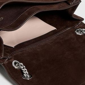 Custom Vintage Lady Single <b>Shoulder</b> Bag DIY Metal Chain <b>Straps</b> Suede Purse Handbags Women Fashion Elegant Summer Winter - Product Image 5