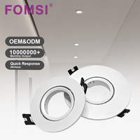 Support de Downlight LED Rond FOMSI Blanc Noir à Angle Réglable pour Ampoules LED MR16, Boîtier de Lampe LED GU10, Cadre de Spot LED MR16