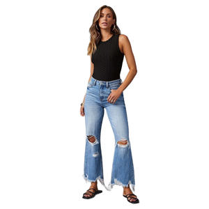Nuevos Jeans de <span class=keywords><strong>Mujer</strong></span> para Primavera, Jeans Anchos con Borlas y Agujeros Desgastados para <span class=keywords><strong>Mujer</strong></span> - Product Image 5