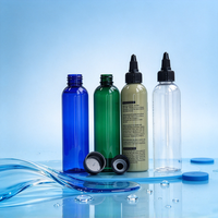 Bouteilles applicatrices de luxe en plastique PET de 120 ml (4 oz) vides, personnalisables avec logo, à bouchon torsadé et embout pointu pour huile capillaire