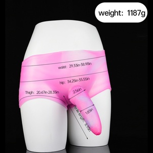 Dildo en silicone solide, culotte en cuir avec dildo intégré, culotte élastique douce pour lesbiennes avec dildo fantaisie, jouets sexuels pour adultes en gros - Product Image 5