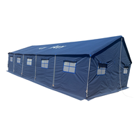 Carpa de Camping Azul Marino de Gran Capacidad para 20 Personas, con Estructura en A, de Poliéster y Lona de Algodón