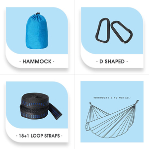 Hamac de camping portable en nylon 210T pour une ou deux personnes, idéal pour la randonnée en extérieur, avec fonction de lit suspendu et coutures renforcées - Product Image 4