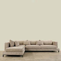 Canapé modulaire 3 places de style moderne avec chaise longue, revêtement en tissu écologique, lit extensible pour salons et appartements