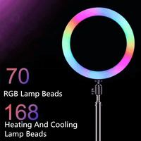 MJ33 Anneau lumineux RGB de 13 pouces pour la beauté, la vidéo, le studio photo, le selfie, lampe annulaire RGB LED avec trépied et télécommande