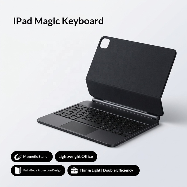 Easy Use New Tablet Keyboard Case with Magnetic Clasp Wireless Scissor Operation Mechanical Trackpad Keyboard for iPad