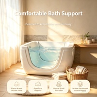 Baignoire Spa Bébé en Acrylique avec Fenêtre Transparente, Bassin d'Hydrothérapie pour Nourrissons, Piscine Bébé pour Salon de Puériculture et Crèche