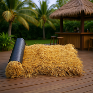 Rouleau de toiture en chaume Tiki Hut 1,6 x 19,7 pieds, en fibre végétale durable, résistant aux UV, style simple, pour décoration extérieure - Product Image 2