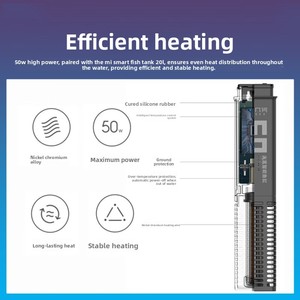แท่งทำความร้อนสำหรับ<span class=keywords><strong>ตู้</strong></span><span class=keywords><strong>ปลา</strong></span>อัจฉริยะ ควบคุมอุณหภูมิคงที่ ดีไซน์เรขาคณิต เครื่องทำความร้อนของแท้ - Product Image 5
