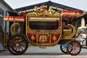 Carruaje de Caballos Rojo para Bodas Reales, Carruaje Turístico de la <span class=keywords><strong>Vieja</strong></span> Ciudad, Carruaje Clásico de <span class=keywords><strong>Cenicienta</strong></span>, Vagón Eléctrico en Venta - Product Image 6
