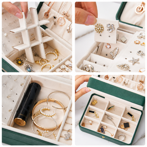 Caja organizadora de joyas de cuero PU de lujo, estuche de almacenamiento multicapa para anillos, pendientes, collares, accesorios y tienda de regalos - Product Image 4
