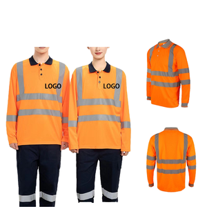 High Visibility Reflective Construction Engineer Safety <b>Vest</b> <b>Long</b> <b>Sleeve</b> Hi Vis Polo T Shirt Customizable Logo Made of Cotton - Product Image 4