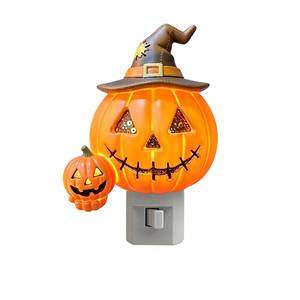 Luz Nocturna LED de Calabaza con Sombrero de Bruja para Dormitorio, Decorativa y Adorable, de Enchufe, Venta al por Mayor para Halloween, Directo de Fábrica - Product Image 5