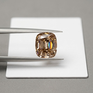 Diamante coltivato in laboratorio sfuso, taglio Old <span class=keywords><strong>Mine</strong></span> ovale a cuscino, colore Champagne, per la creazione di anelli, orecchini, pendenti e gioielli - Product Image 1