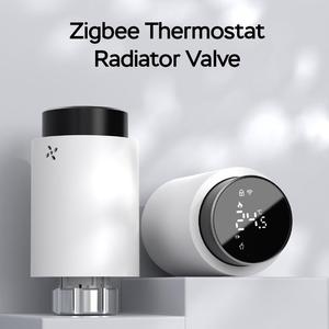 Zigbee maison intelligente Wifi vanne de radiateur bouton LED TRV chauffage contrô<span class=keywords><strong>le</strong></span> chambre Thermostat régulateur de température pour <span class=keywords><strong>bureau</strong></span> à domicile - Product Image 3