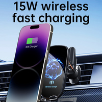 Support de téléphone de voiture à charge rapide sans fil 15W, flexible et portable, fixation sur grille d'aération, support de chargeur pour surface en verre, directement de l'usine